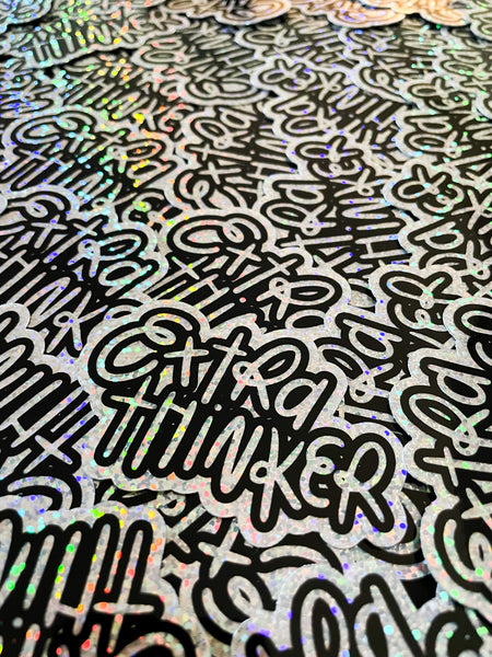 Extra Thinker Glitter Sticker