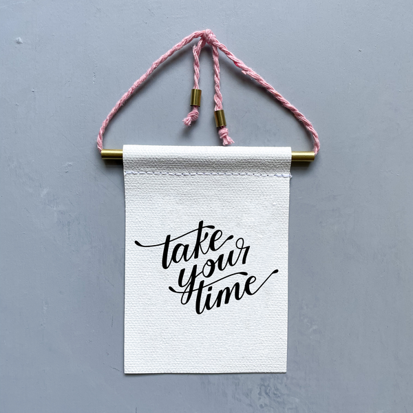 Take Your Time Brass and String Hanging Banner